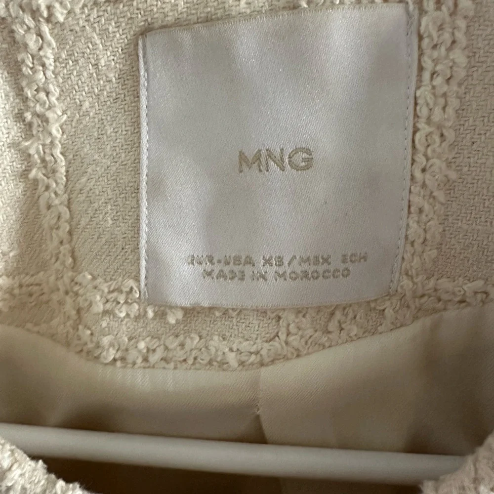 Mango Cream Checked Texture Jacket - Picture 8 of 9